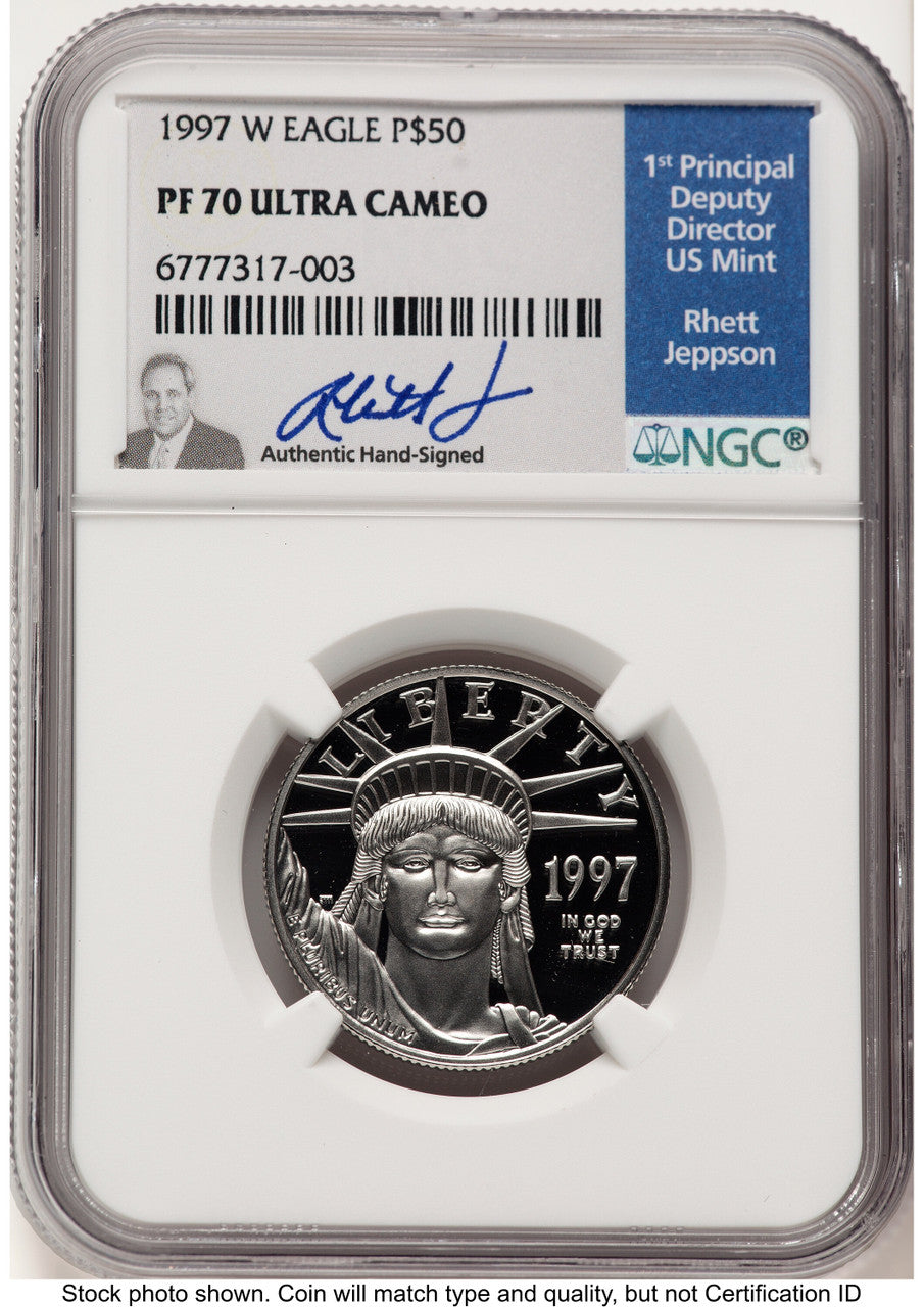 1997-W Proof Platinum Eagle 1/2 oz Rhett Jeppson NGC PF70