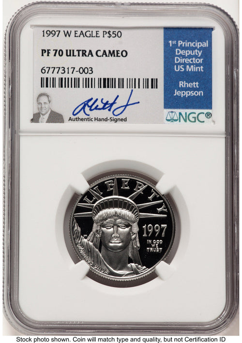 1997-W Proof Platinum Eagle 1/2 oz Rhett Jeppson NGC PF70