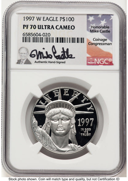 1997-W Proof Platinum Eagle 1 oz Mike Castle NGC PF70