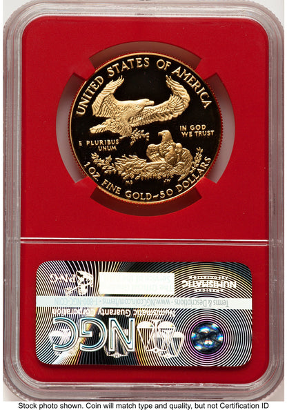 1986-W Proof Gold Eagle 1 oz Mike Castle Red Core NGC PF70