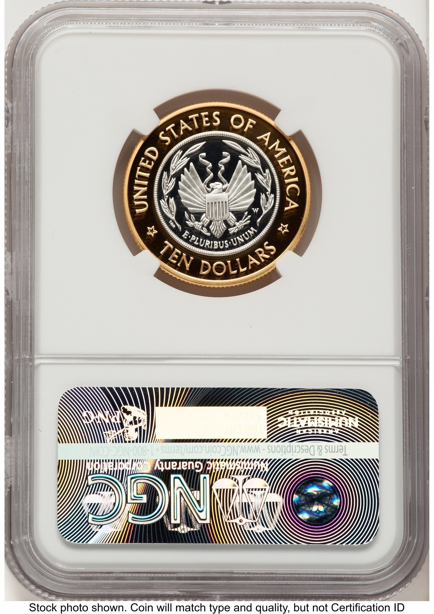 2000-W $10 Library of Congress Bi-Metallic Gold 0.2509 oz and Platinum 0.2509 oz Mike Castle Modern Issues NGC MS70