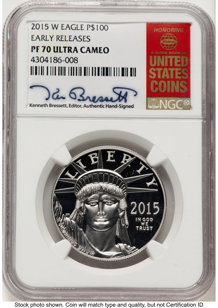 2015-W Proof Platinum Eagle 1 oz ER Kenneth Bressett Red Book NGC PF70