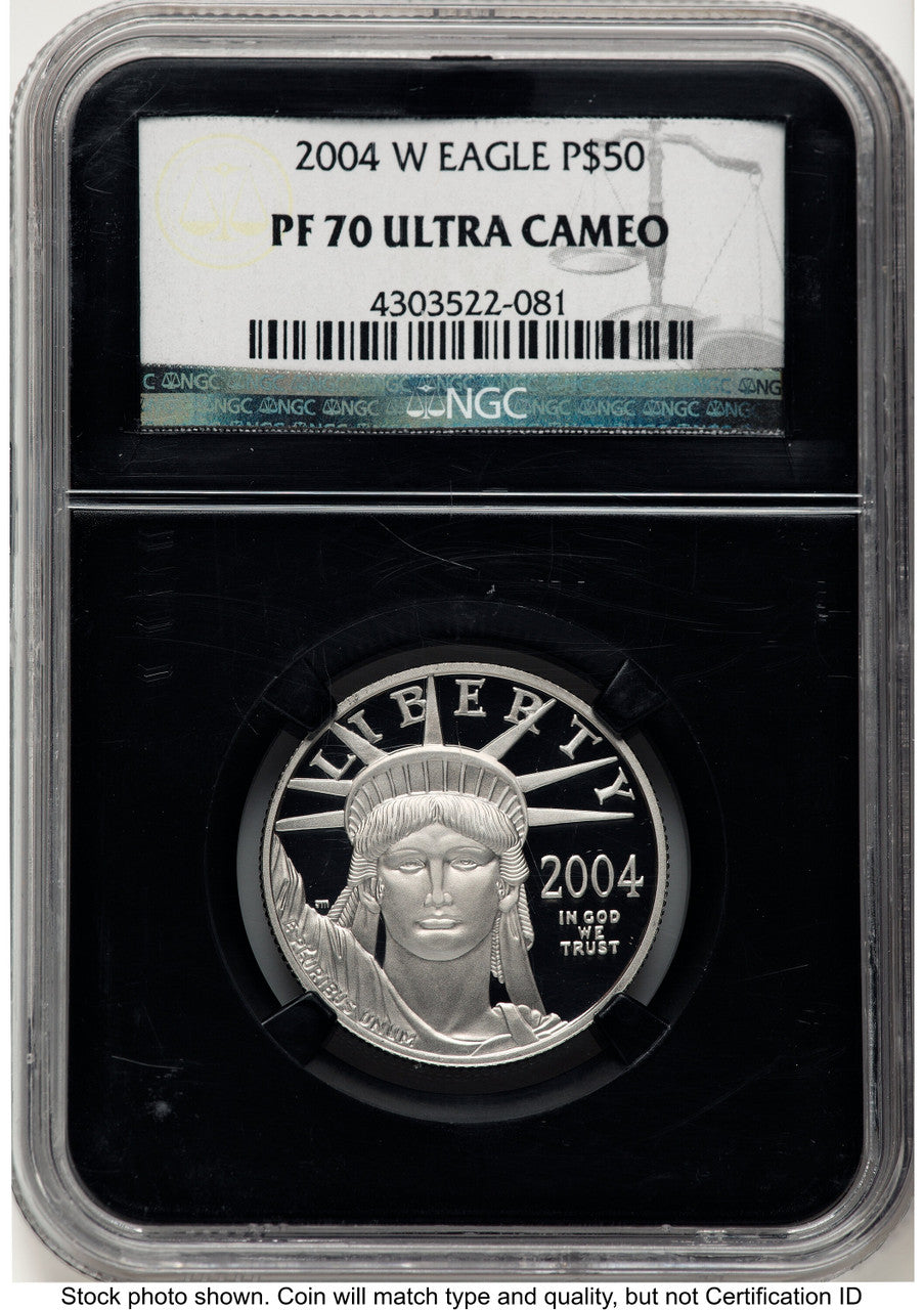 2004-W Proof Platinum Eagle 1/2 oz Black Label NGC PF70