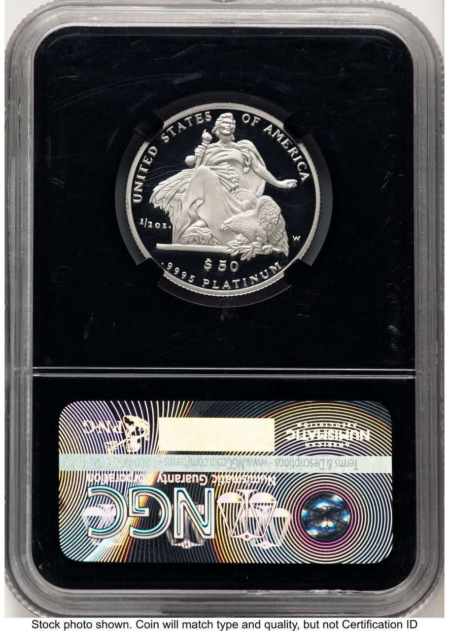 2004-W Proof Platinum Eagle 1/2 oz Black Label NGC PF70