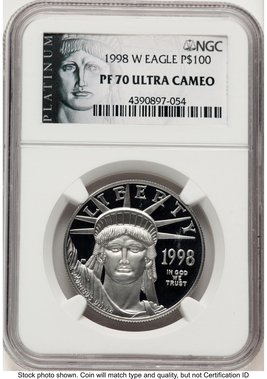 1998-W Proof Platinum Eagle 1 oz American Liberty Series Label NGC PF70
