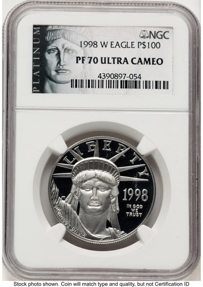 1998-W Proof Platinum Eagle 1 oz American Liberty Series Label NGC PF70