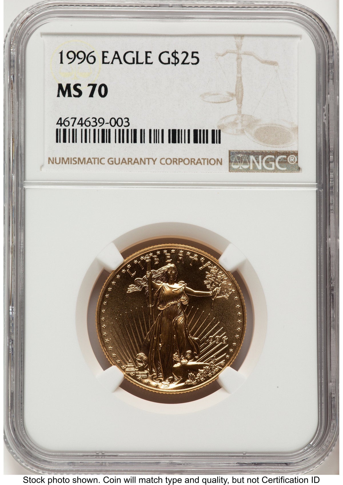 1996 Gold Eagle 1/2 oz Brown Label NGC MS70