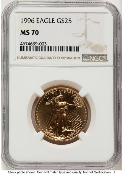 1996 Gold Eagle 1/2 oz Brown Label NGC MS70