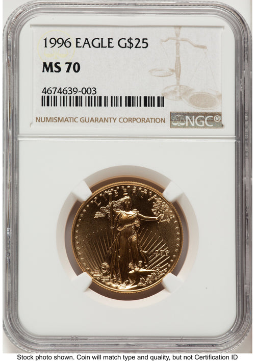 1996 Gold Eagle 1/2 oz Brown Label NGC MS70