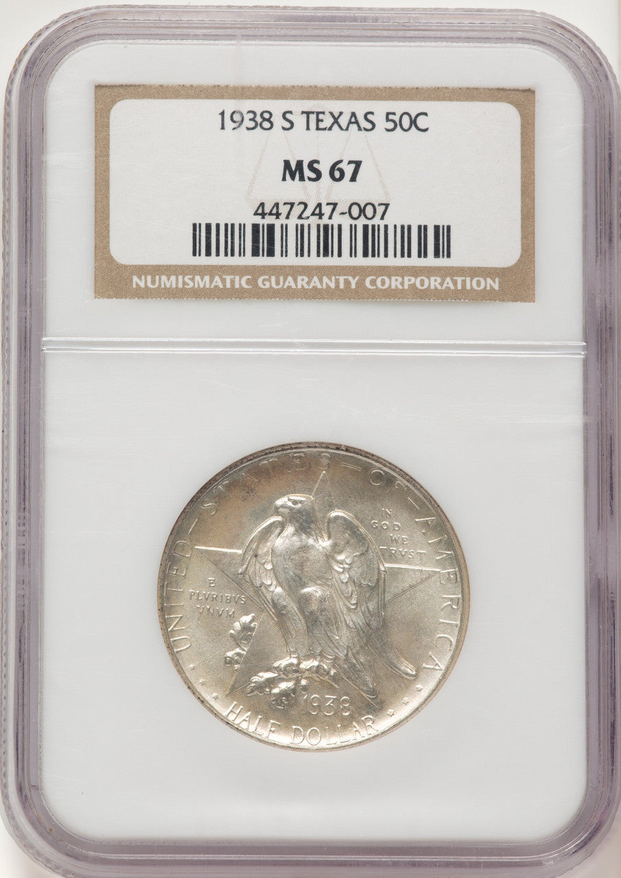 1938-S 50C Texas Commemorative Silver NGC MS67