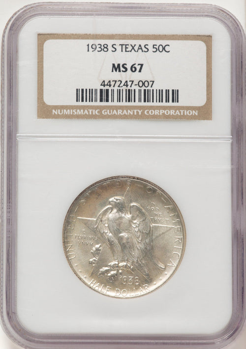 1938-S 50C Texas Commemorative Silver NGC MS67