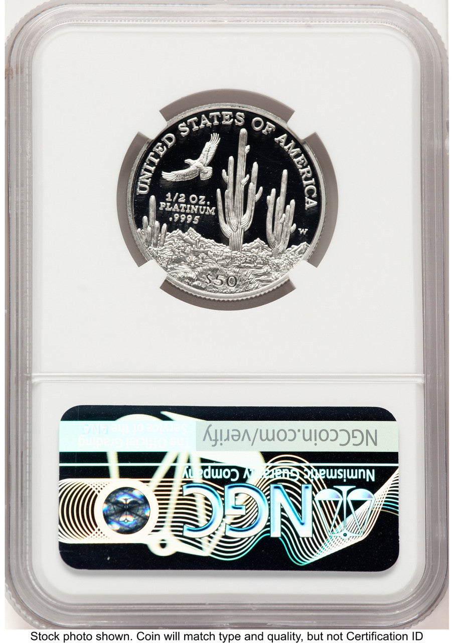 2001-W Proof Platinum Eagle 1/2 oz Mike Castle NGC PF70 (784375109)