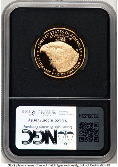 2024-W Proof Gold Eagle 1/2 oz AR David J Ryder TBE Label NGC PF70