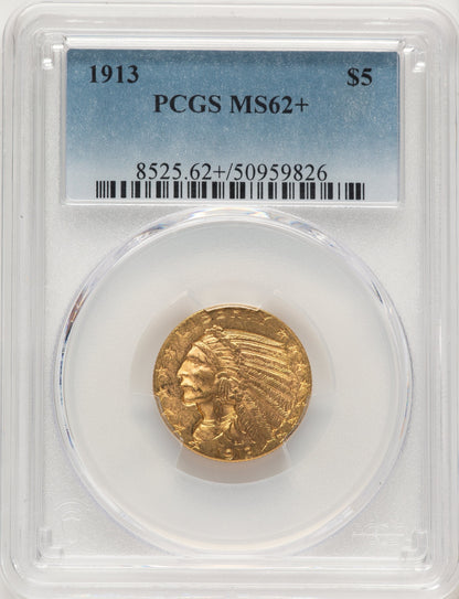 1913 $5 Indian Half Eagle PCGS MS62+