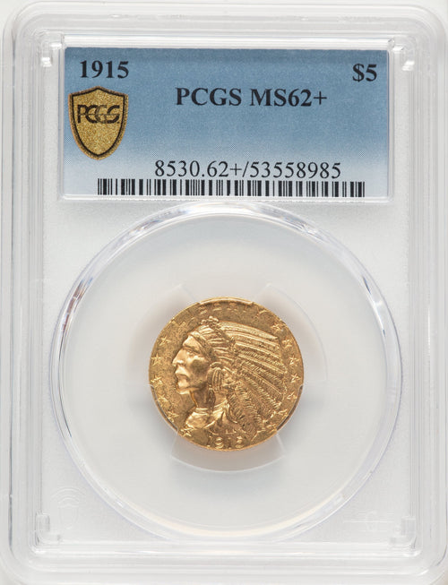 1915 $5 Indian Half Eagle PCGS MS62+