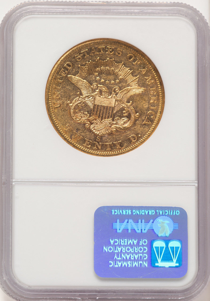 1859-S $20 Liberty Double Eagle NGC AU55