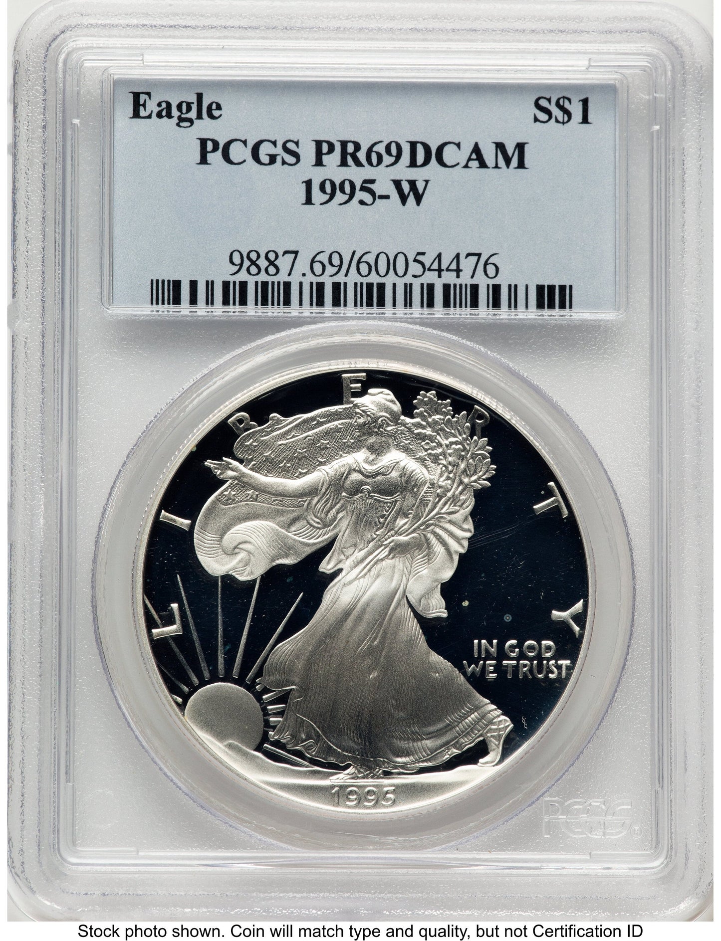 1995-W Proof Silver Eagle 1 oz Blue Label PCGS PR69