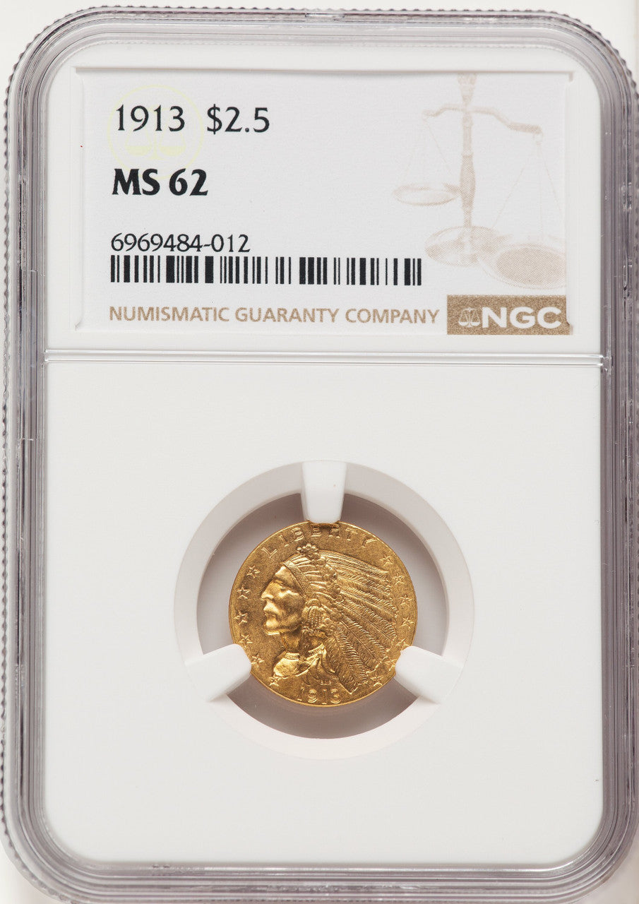 1913 $2.50 Indian Quarter Eagle NGC MS62 (784412062)