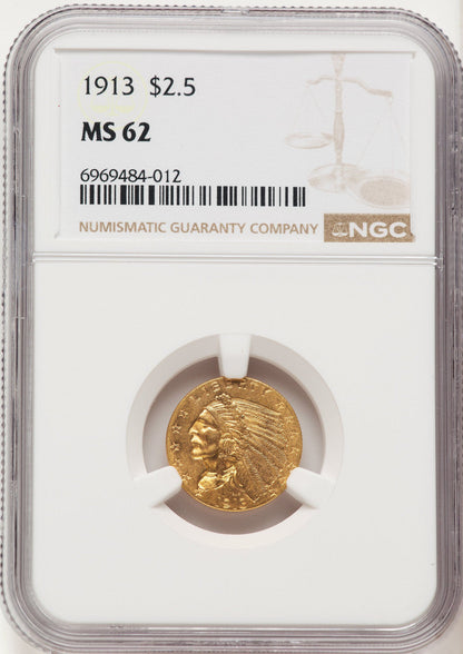 1913 $2.50 Indian Quarter Eagle NGC MS62 (784412062)
