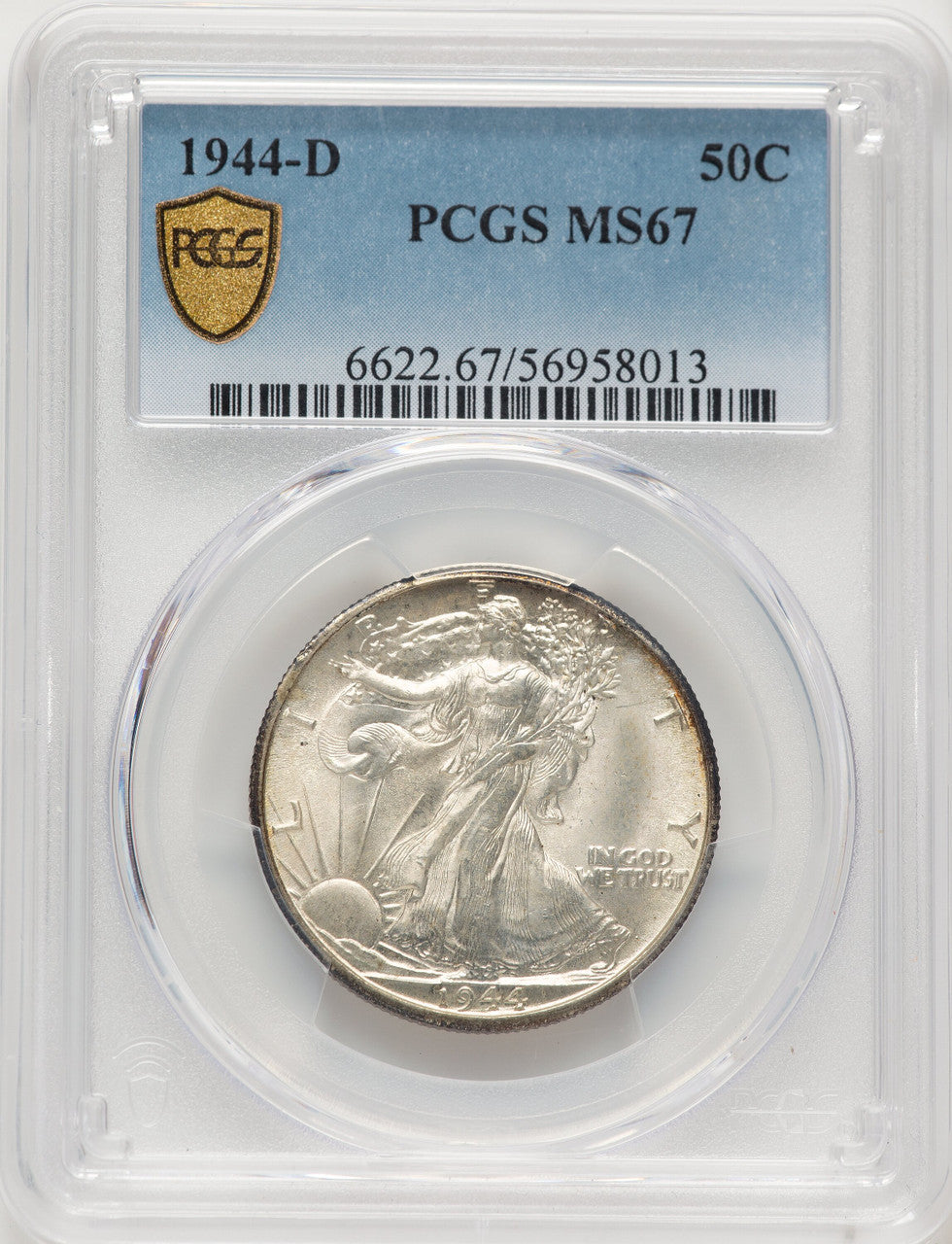 1944-D 50C Walking Liberty Half Dollar PCGS MS67
