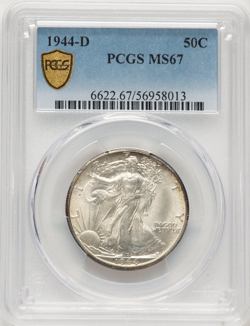 1944-D 50C Walking Liberty Half Dollar PCGS MS67