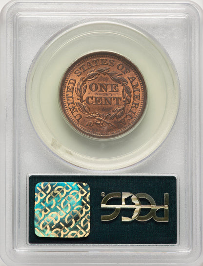 1852 1C RB Large Cent PCGS MS65
