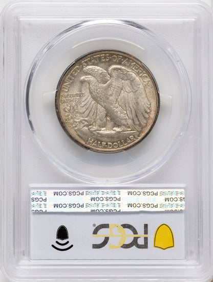 1917-D 50C OBVERSE CAC Walking Liberty Half Dollar PCGS MS64