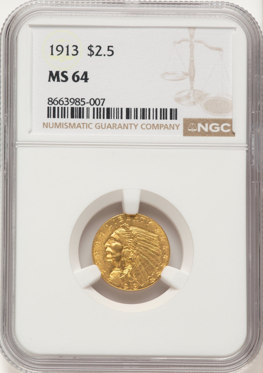 1913 $2.50 Indian Quarter Eagle NGC MS64
