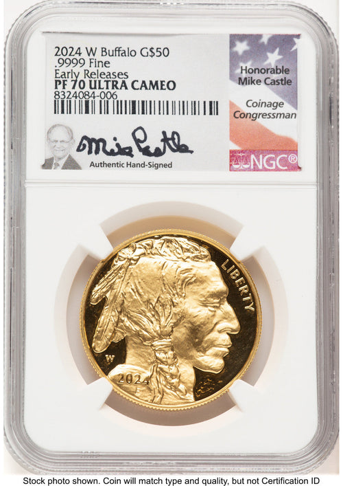 2024-W Proof Gold Buffalo 1 oz ER Mike Castle NGC PF70 (784474011)