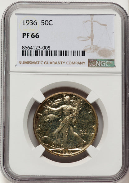 1936 50C Proof Walking Liberty Half Dollar NGC PR66