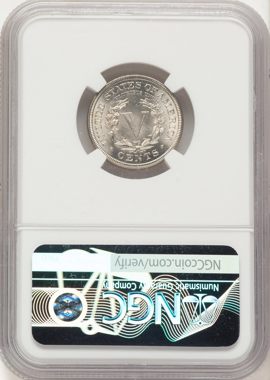 1883 5C WITH CENTS Liberty Nickel NGC MS67
