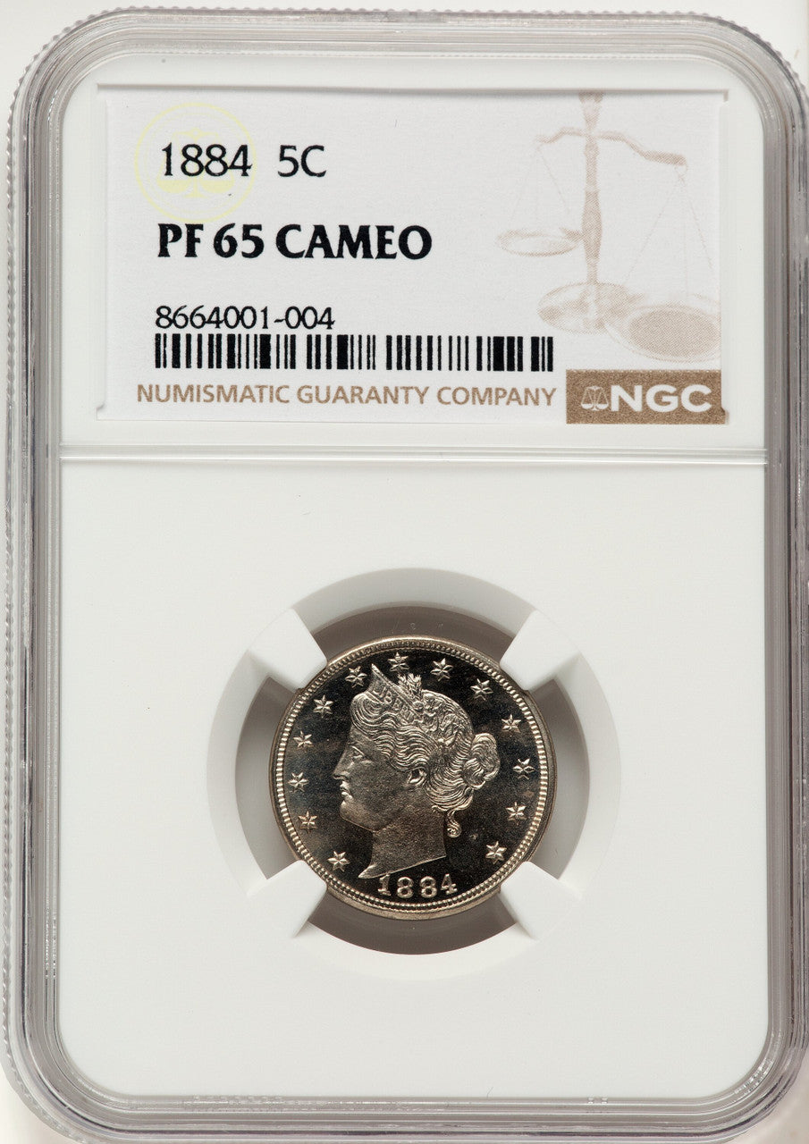 1884 5C CA Proof Liberty Nickel NGC PR65