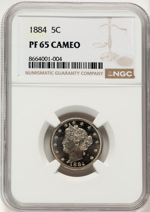 1884 5C CA Proof Liberty Nickel NGC PR65