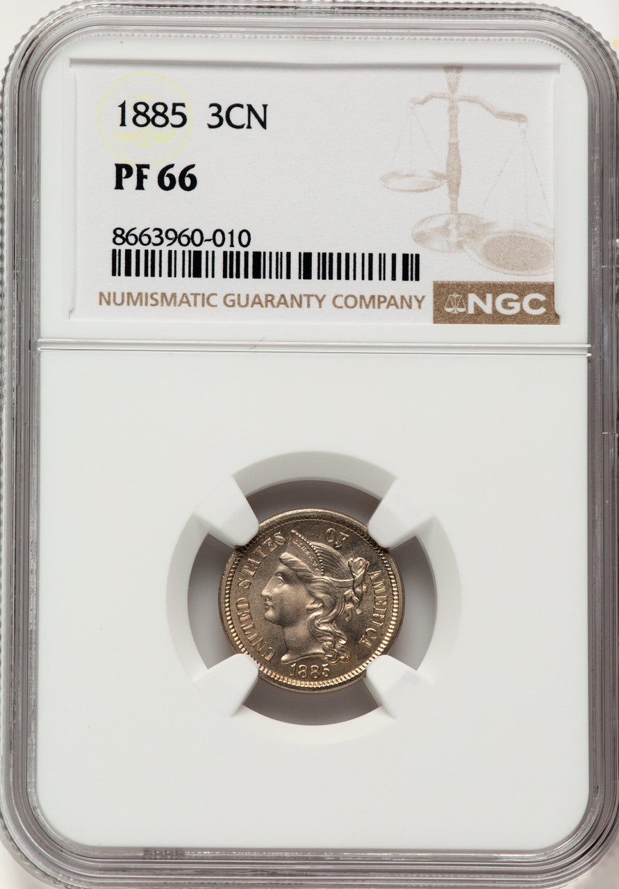 1885 3CN Proof Three Cent Nickel NGC PR66