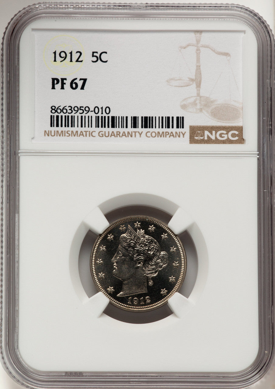 1912 5C Proof Liberty Nickel NGC PR67