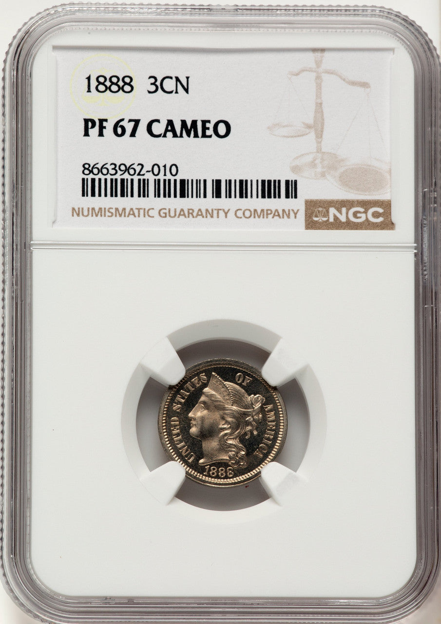 1888 3CN CA Proof Three Cent Nickel NGC PR67