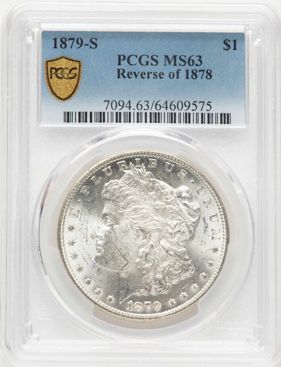 1879-S Reverse of 1878 Morgan Dollar PCGS MS63
