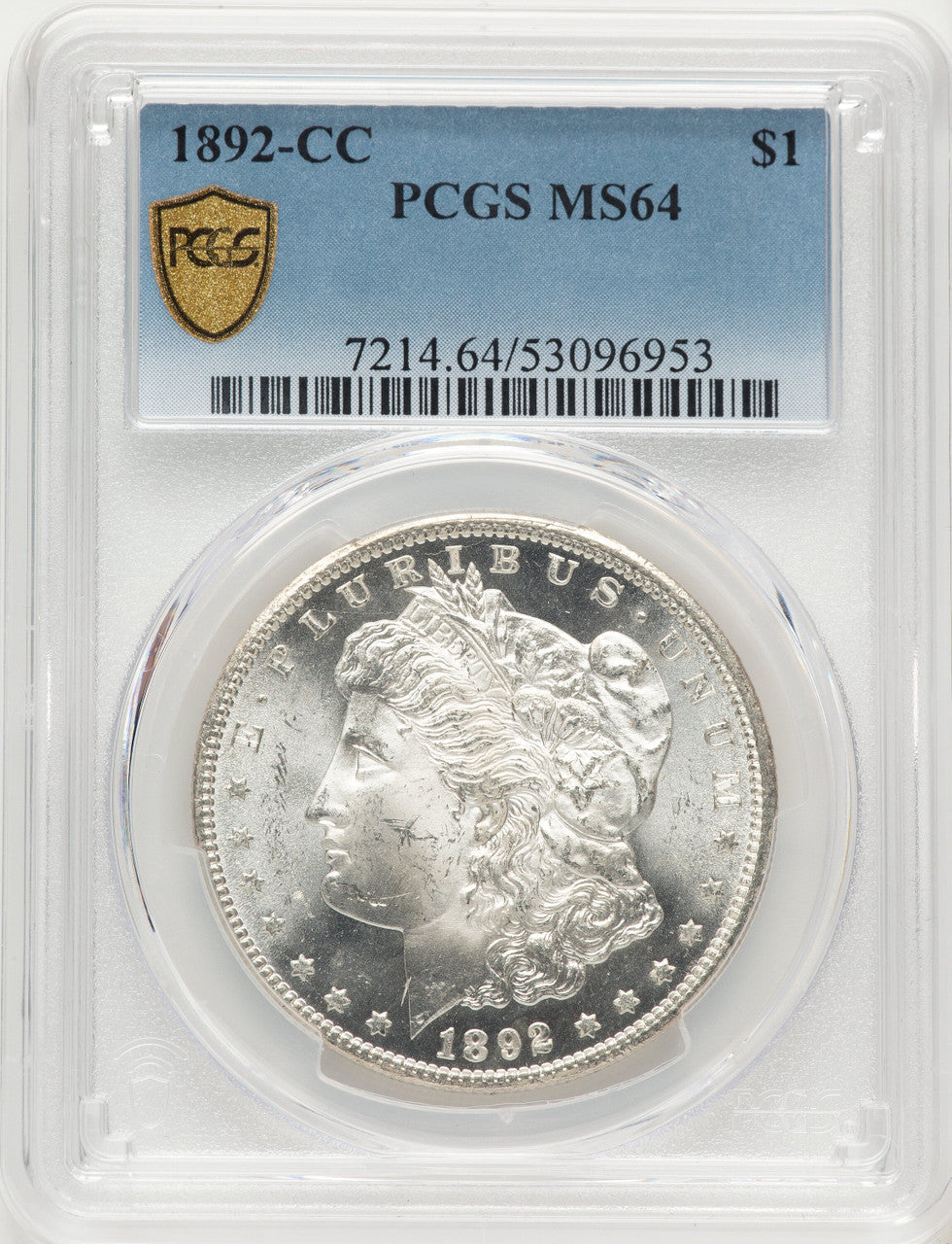 1892-CC Morgan Dollar PCGS MS64