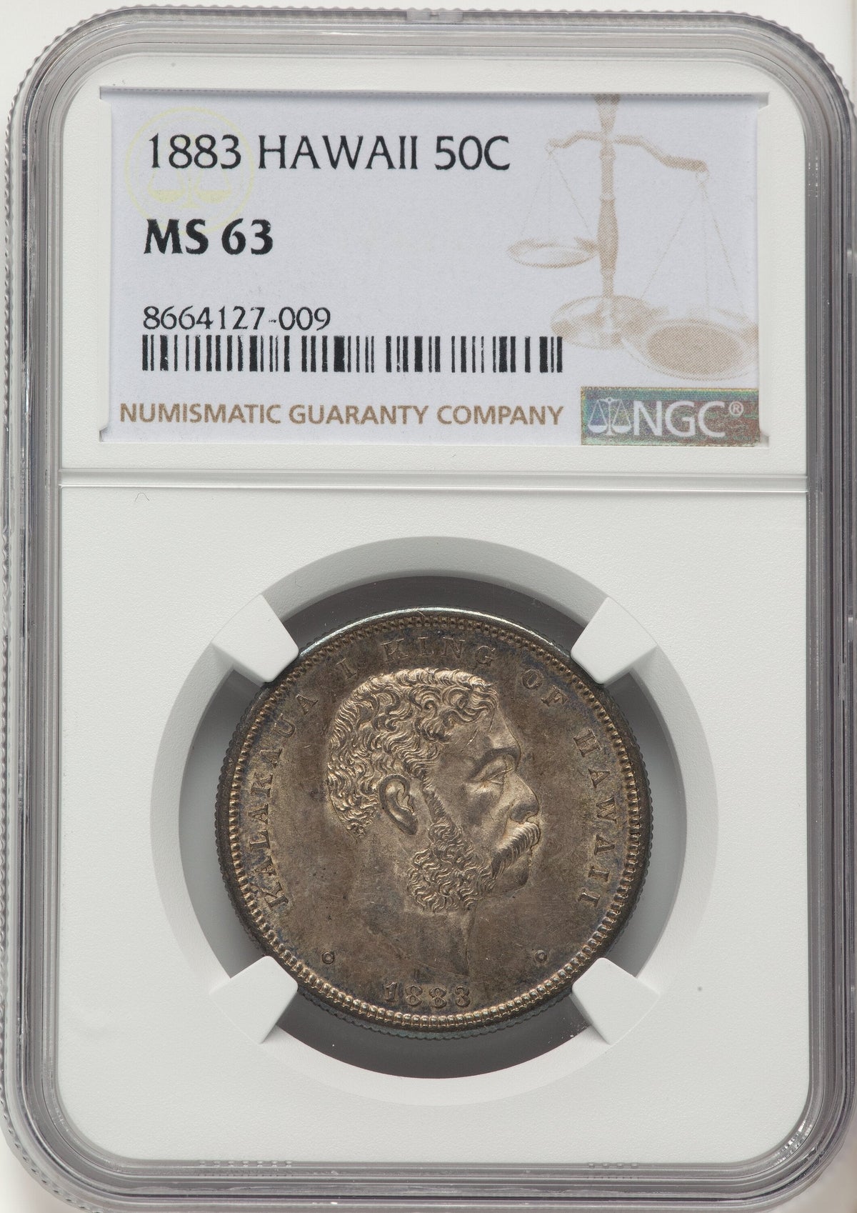1883 Hawaii Half Dollar Coins of Hawaii NGC MS63