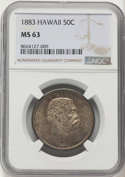 1883 Hawaii Half Dollar Coins of Hawaii NGC MS63
