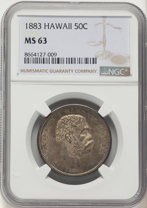 1883 Hawaii Half Dollar Coins of Hawaii NGC MS63