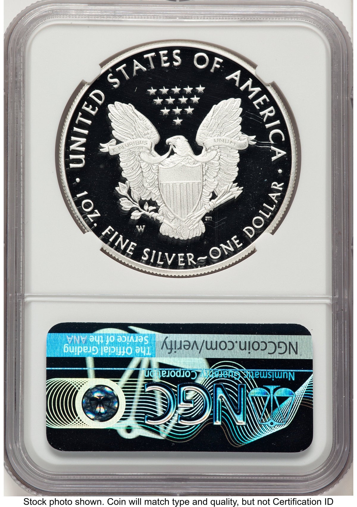 2020-W Proof Silver Eagle V75 Privy 1 oz V-Day Label NGC PF70