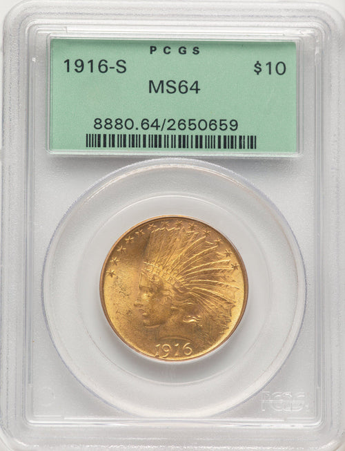 1916-S $10 Indian Eagle PCGS MS64