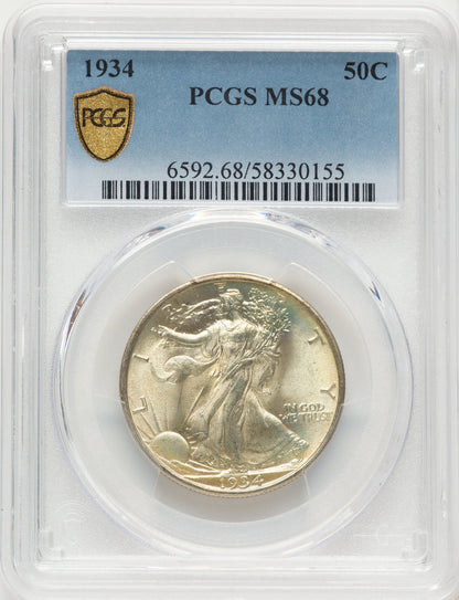 1934 50C Walking Liberty Half Dollar PCGS MS68