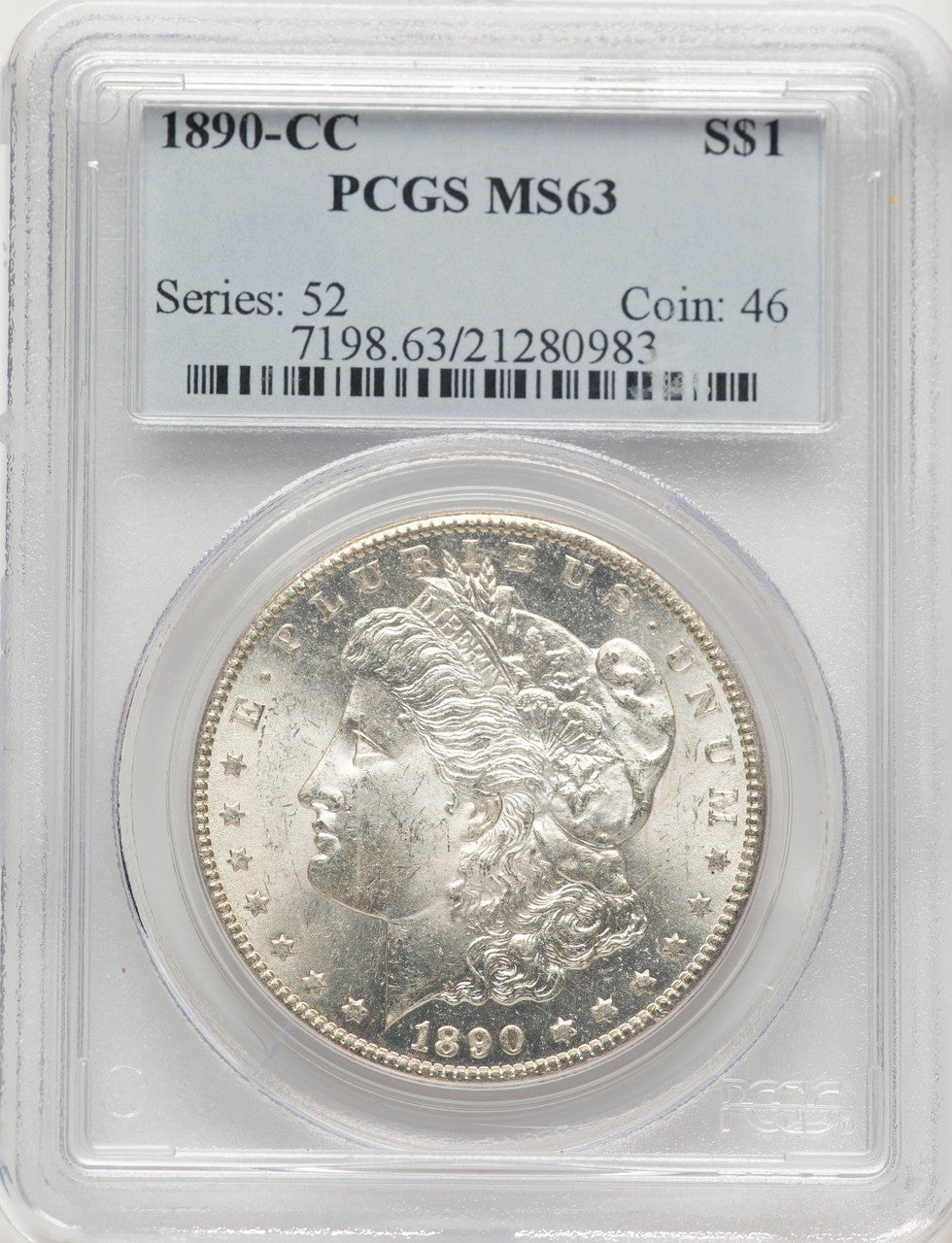 1890-CC Morgan Dollar PCGS MS63 (784478056)