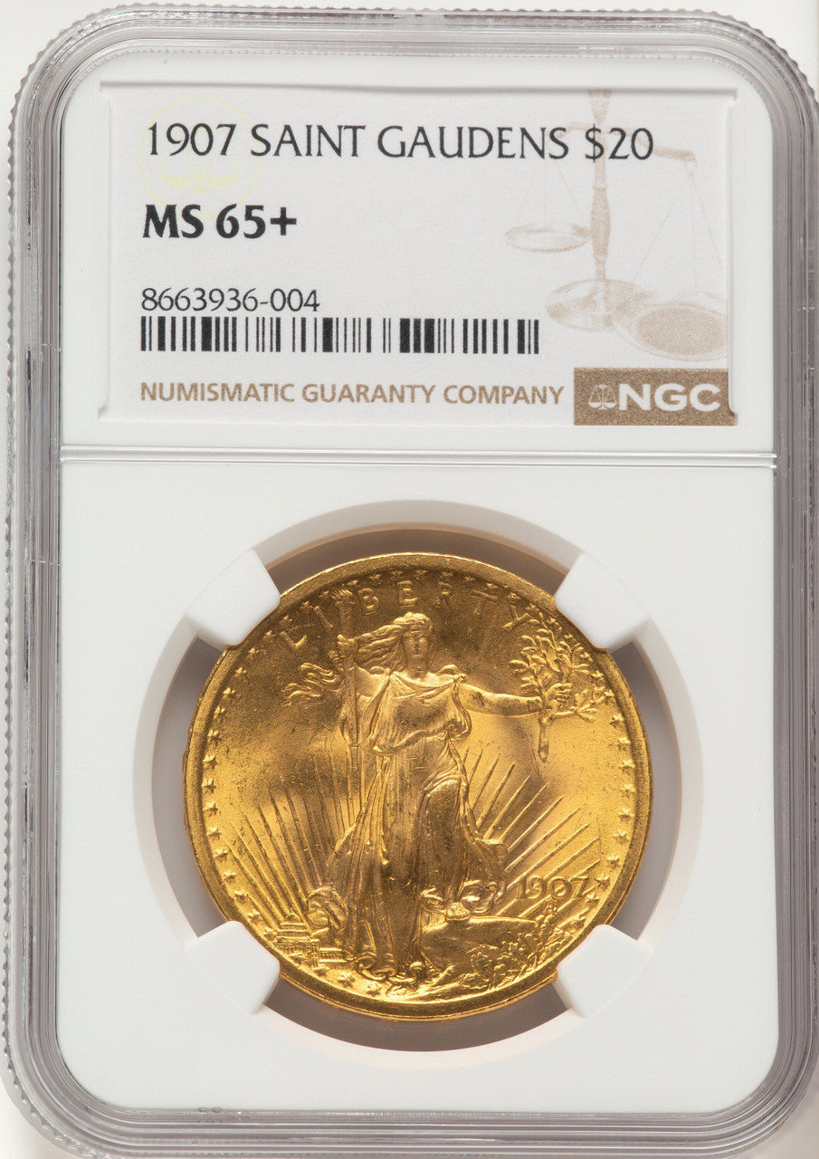 1907 $20 Saint Saint-Gaudens Double Eagle NGC MS65+