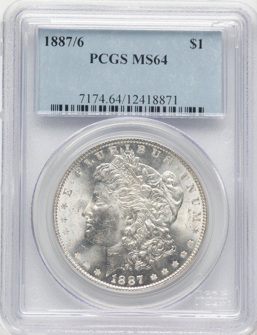 1887/6 Morgan Dollar PCGS MS64