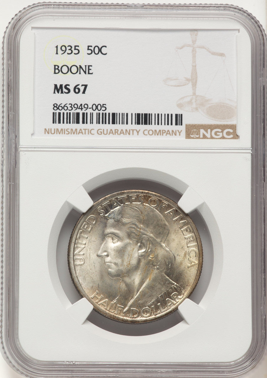 1935 50C Boone Commemorative Silver NGC MS67