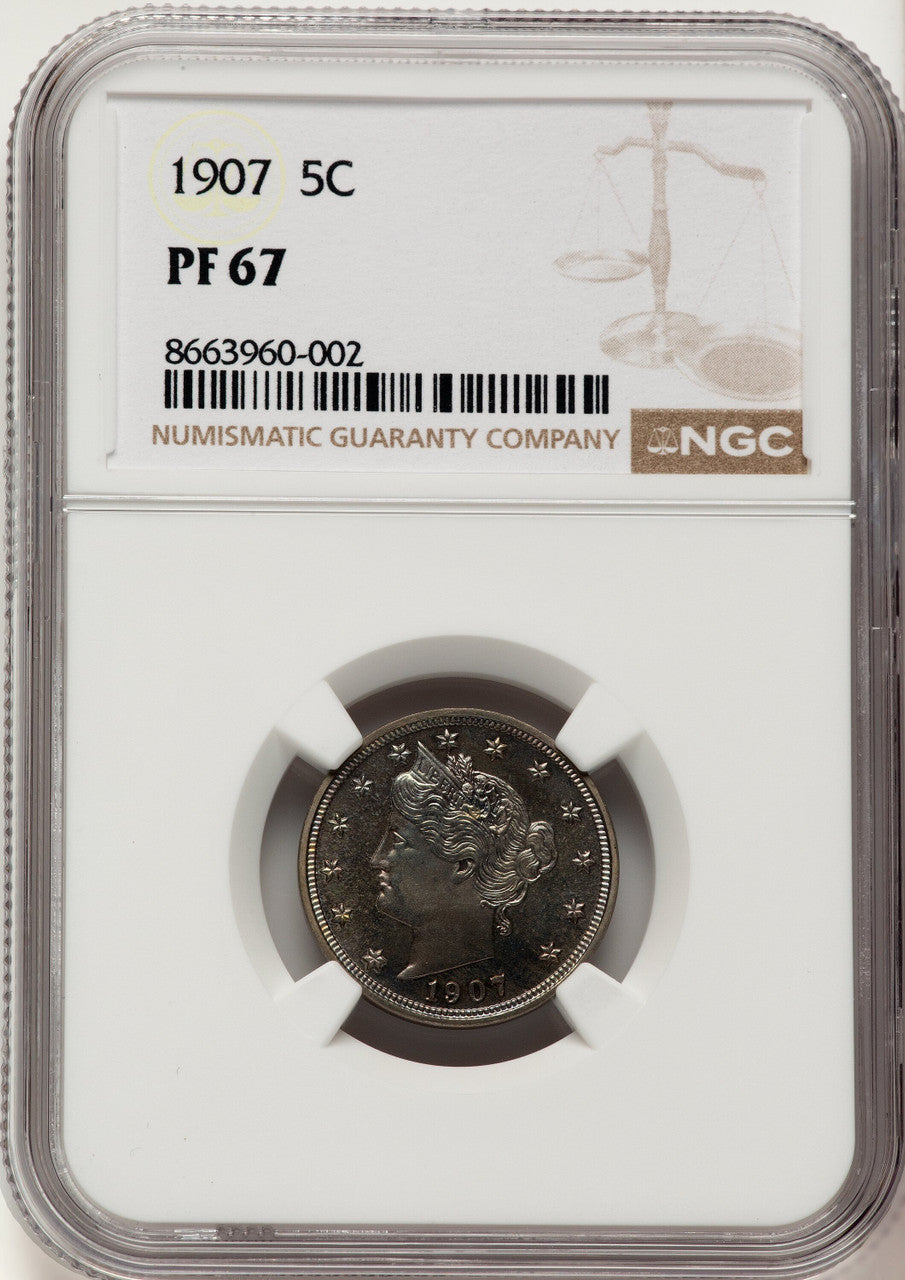 1907 5C Proof Liberty Nickel NGC PR67