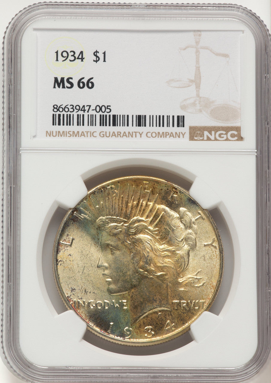 1934 Peace Dollar NGC MS66